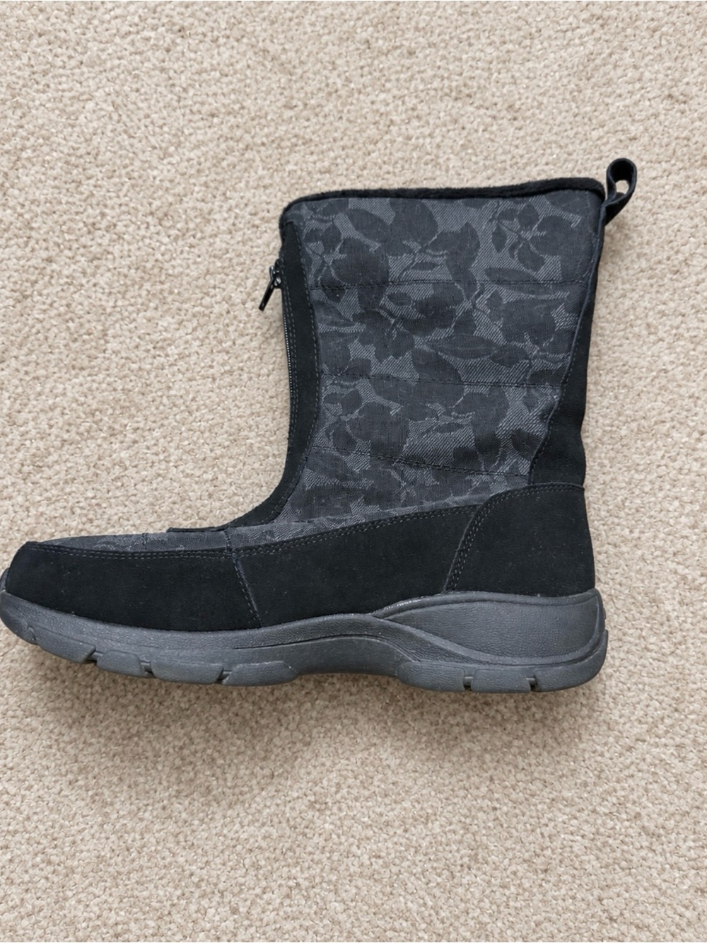Lands’ End Floral Mid-Calf Winter Boots Women’s 10D Wide